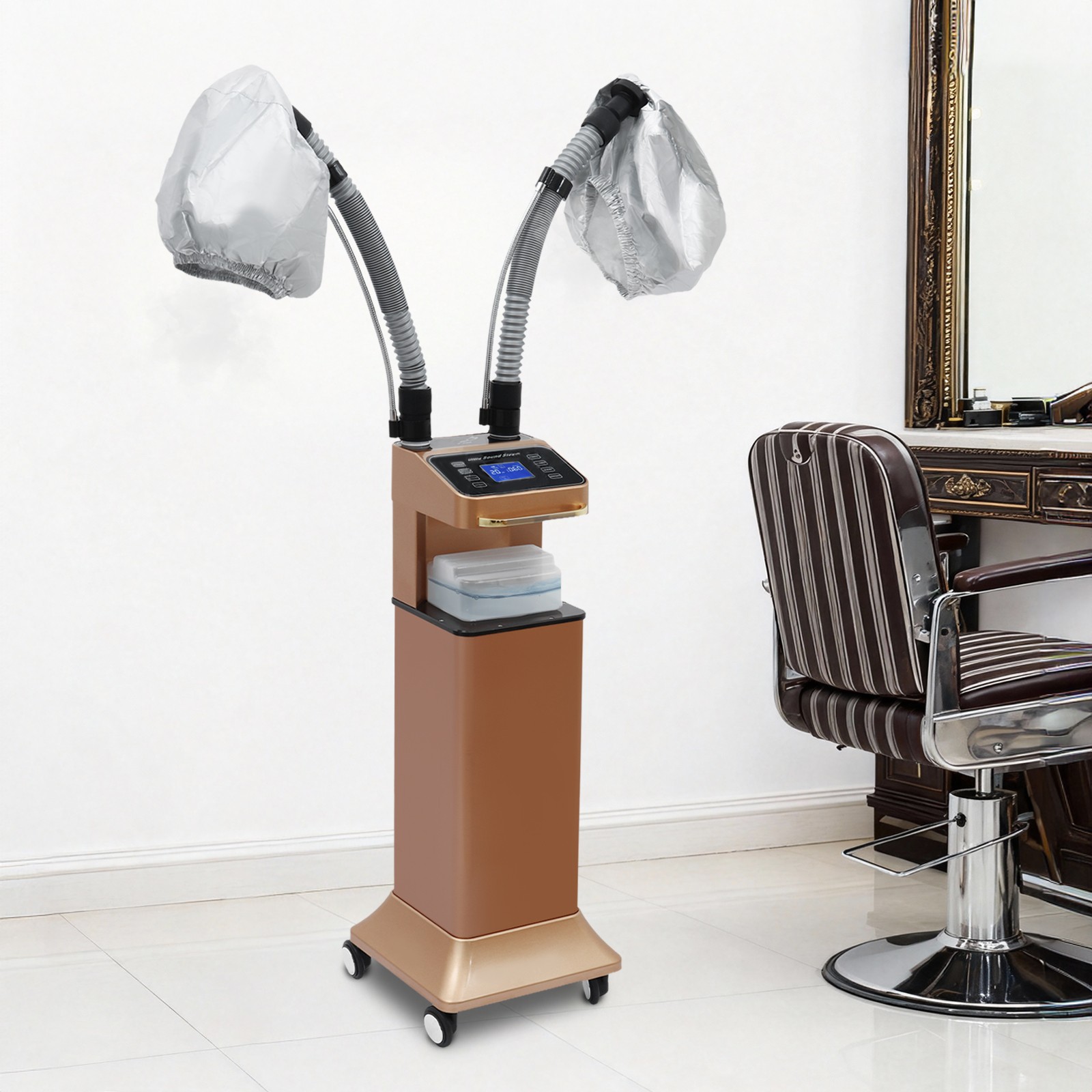 Standing Nano Hair Steamer Multi-function Hairdressing Care Equipment with 2 Cap