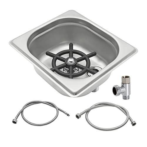 Pitcher Rinser ,  Automatic Glass Cup Washer , 304 6.9x6.3x2.6 Inch-silver