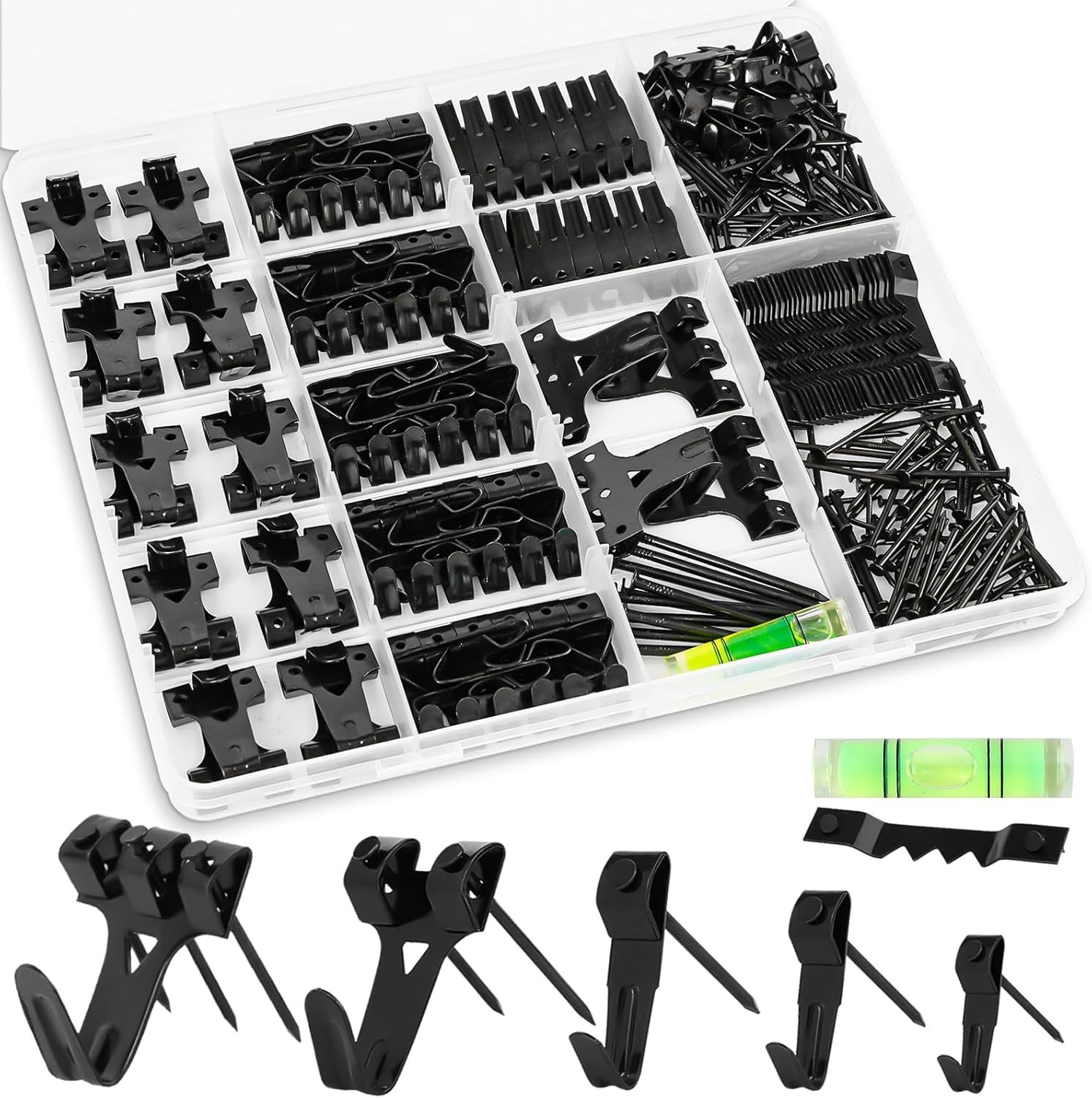 KURUI Picture Hangers, 385Pcs Picture Hanging Kit with Heavy Duty Picture Hangin