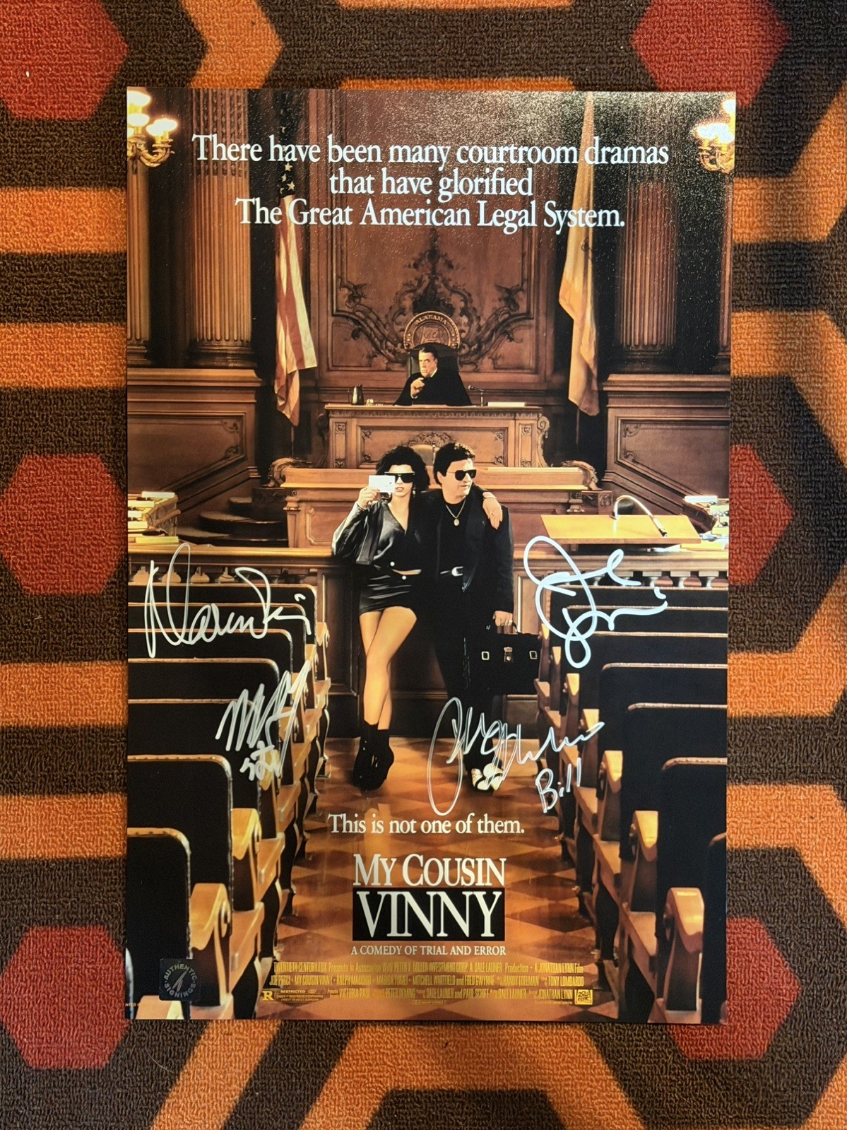 Joe Pesci, Marisa Tomei, Macchio, Whitfield Signed My Cousin Vinny Mini Poster