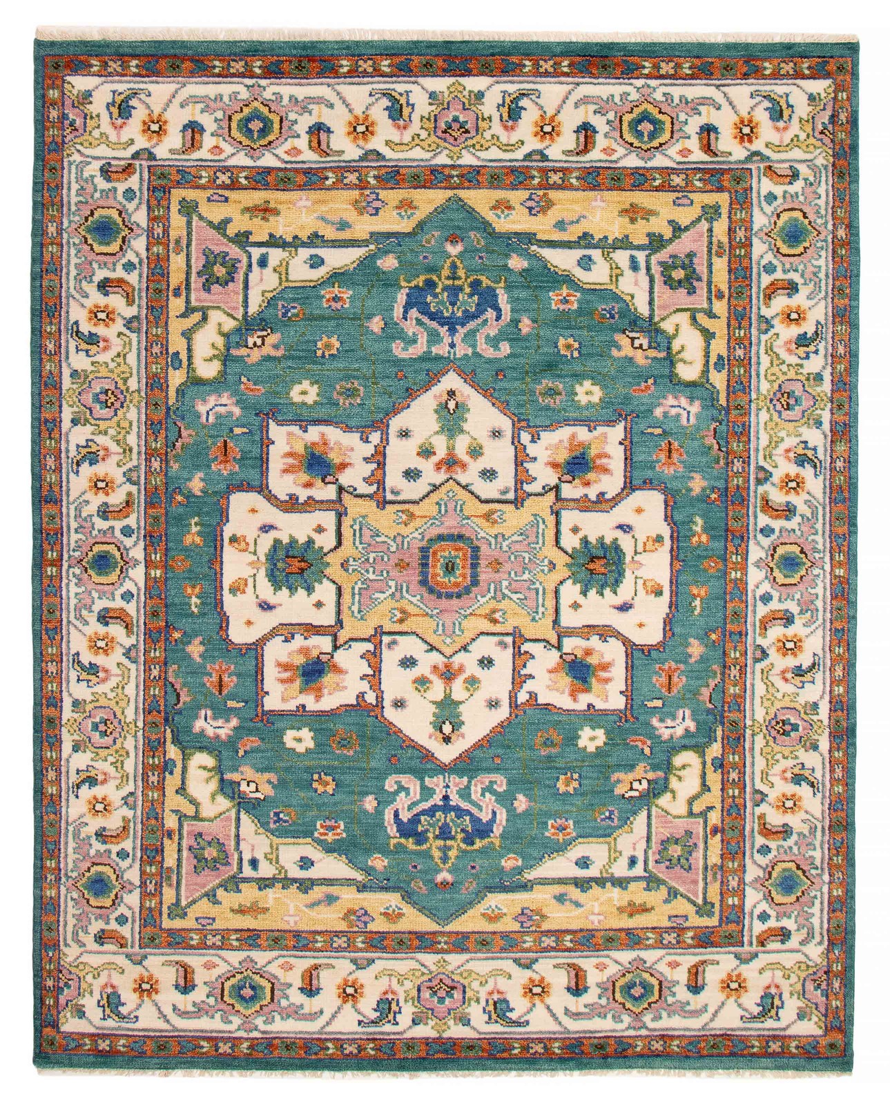 Vintage Hand-Knotted Area Rug 8'0" x 10'2" Traditional Oriental Wool Carpet