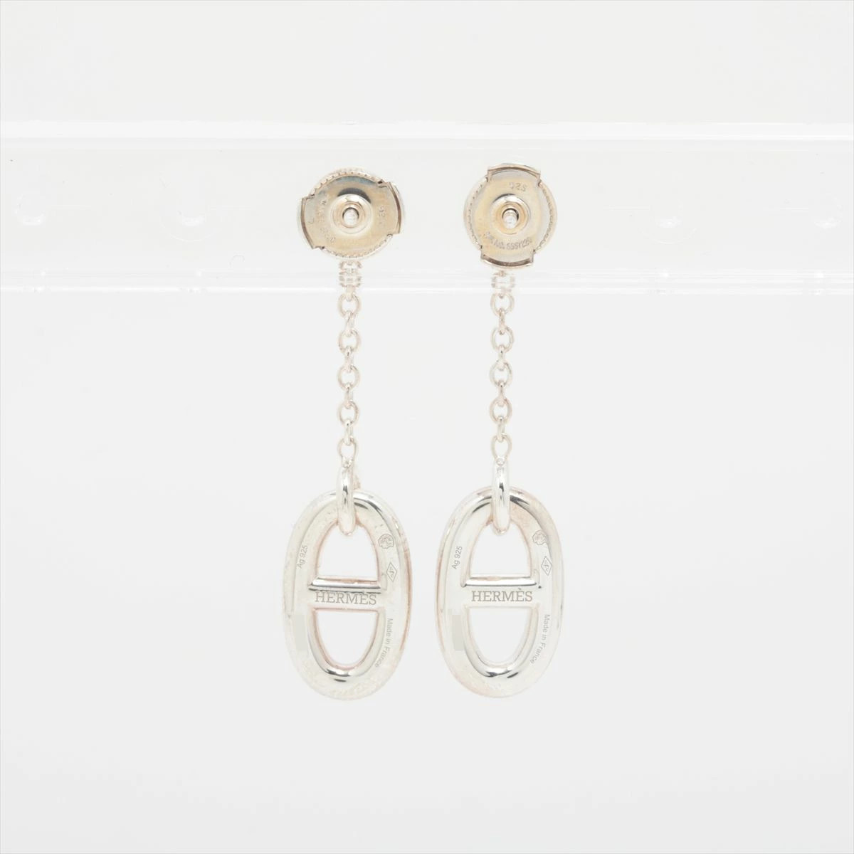 Used HERMES Chain D Ancre Farandole Earrings (For Both Ears) 925 6.6g Silver