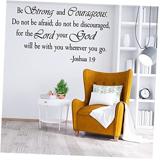 Inspirational Quotes Wall Decal and Courageous Vinyl Art Letters Wall Be Strong