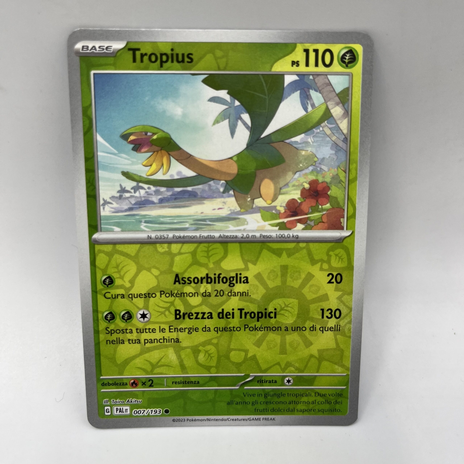 Pokemon Card Tropius Common REVERSE (IT) | 007-193 Evolutions In Paldea