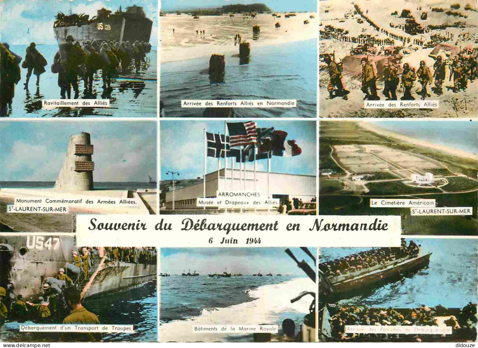 Postcard - Militaria - Landing of June 6, 1944 in Normandy - Multivviews