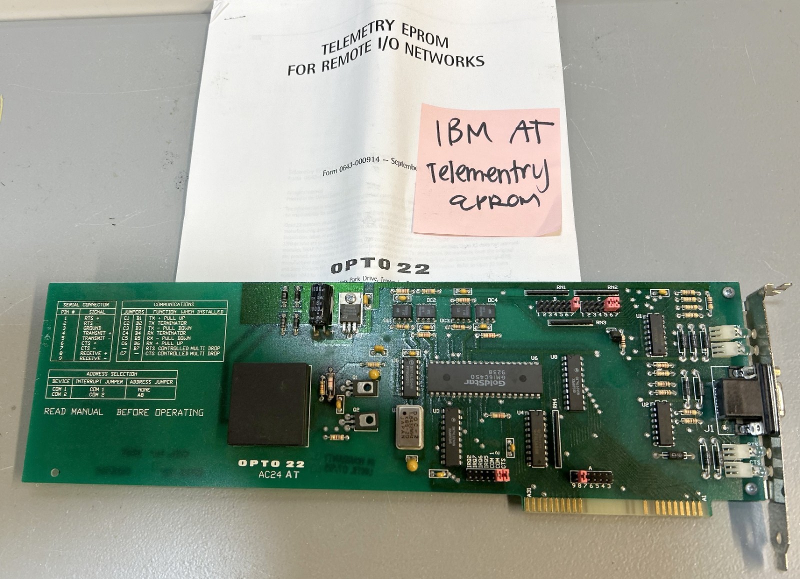 IBM Telemetry  EPROM 8 BIT Board