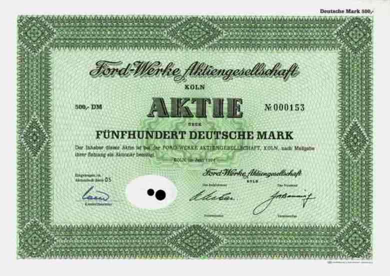 Ford Werke AG 1971 Automobile Cologne Lincoln Dearborn Guernsey 500 DM Fiesta Taunus