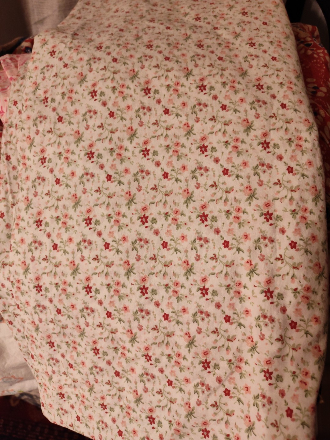 Laura Ashley Floral Cottage Granny Core Flower Chintz Cotton Full Flat Sheet EUC