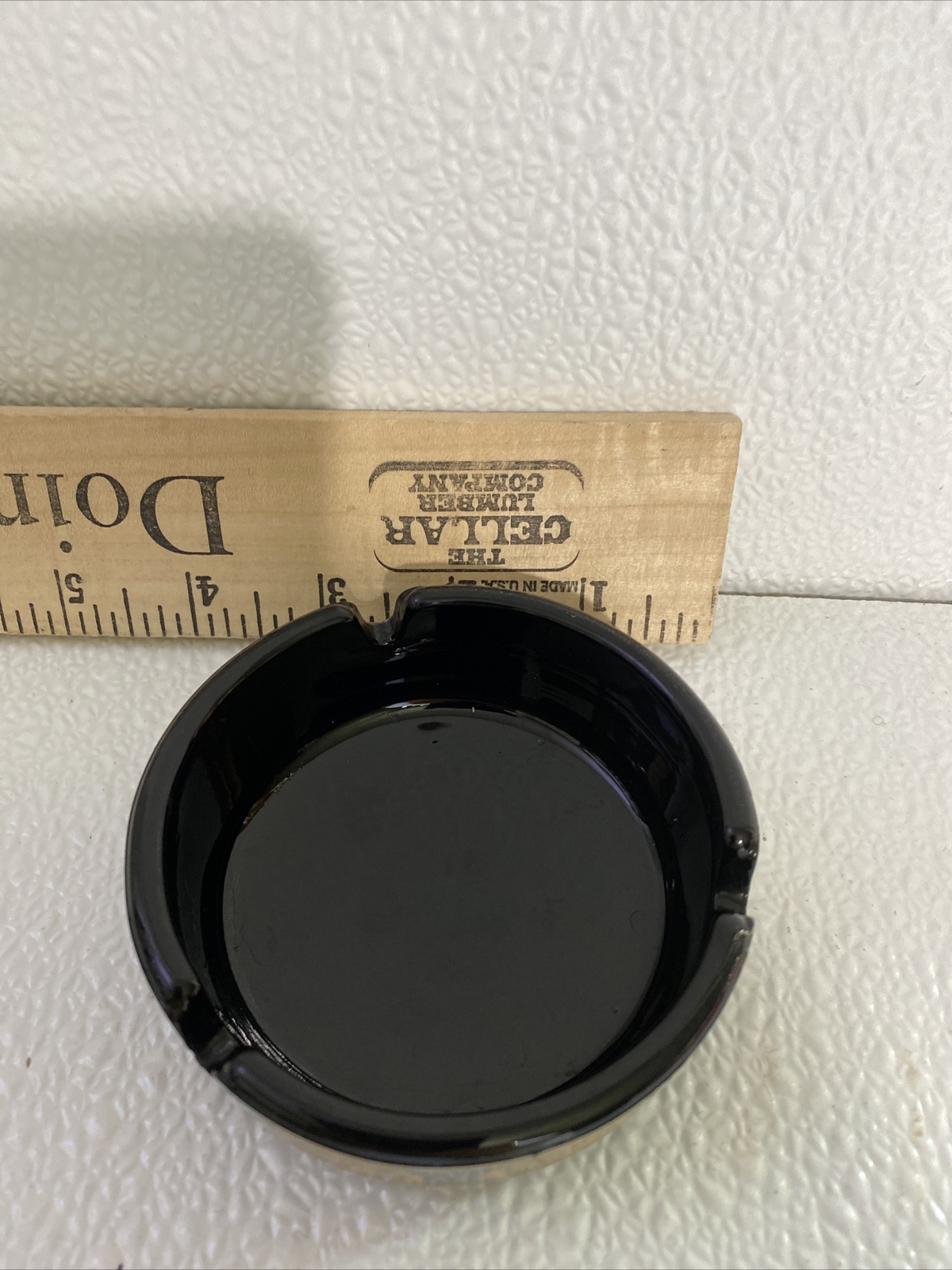 Vintage Golden Nugget Las Vegas Casino Black Glass Ashtray