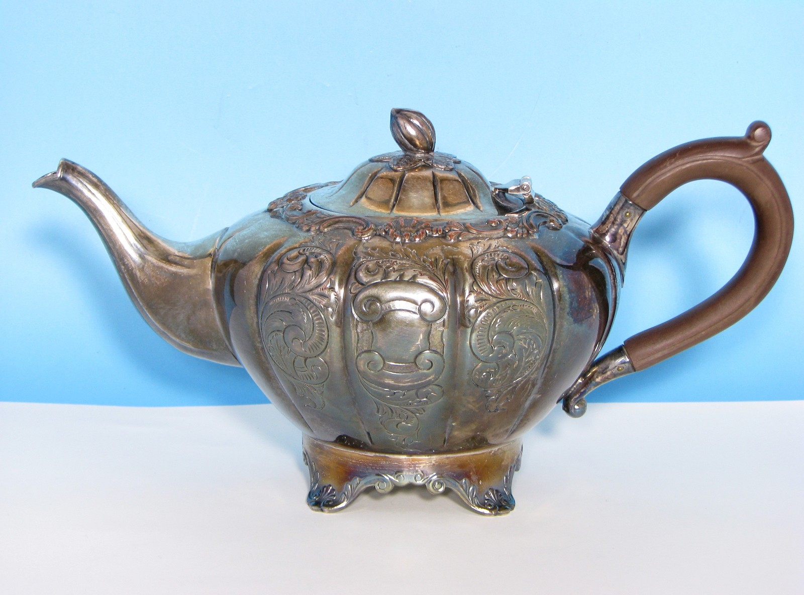Sheffield Reproduction Silver Plated Lovely Fall Pumpkin Squash Teapot Tea 1410