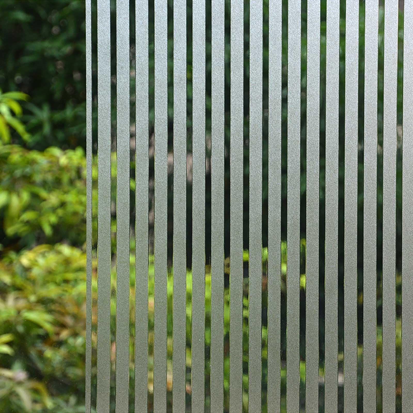 VSUDO Frosted Stripe Window Privacy Film 35.4x157.5 Static Cling Decorative