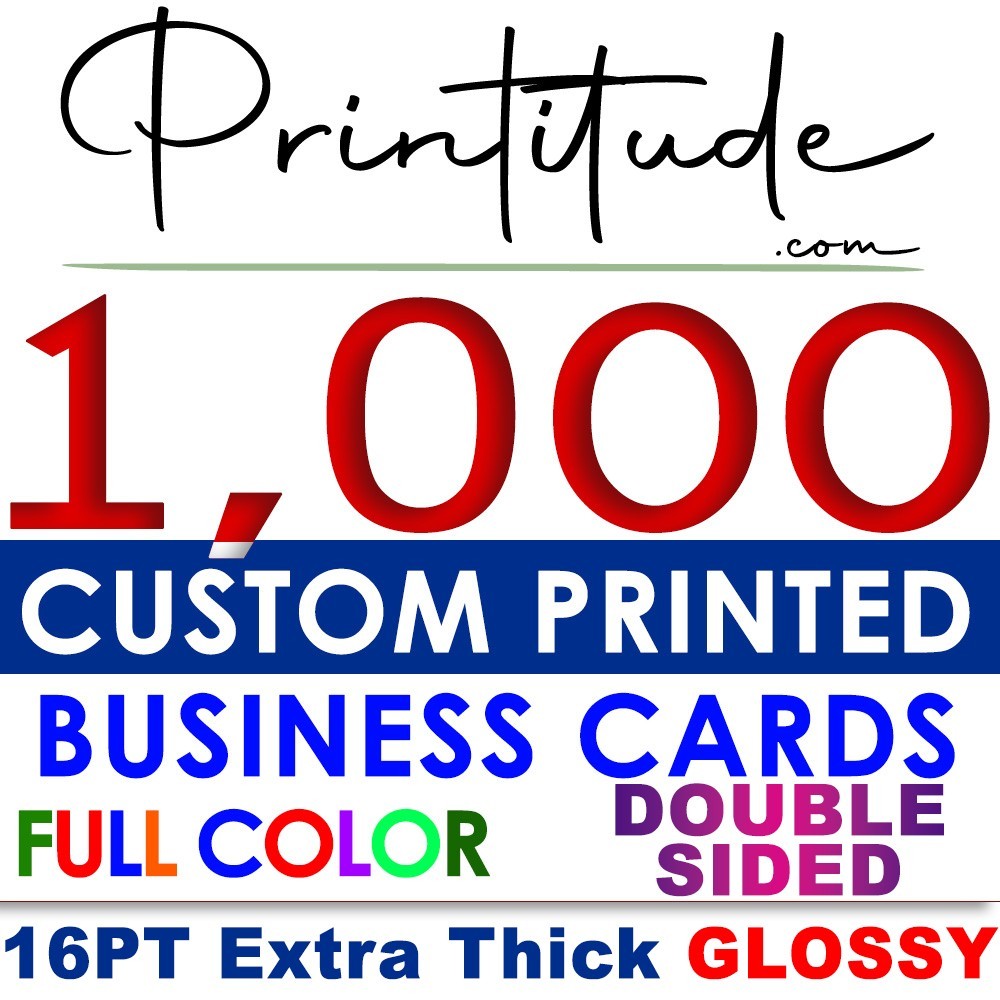 BUSINESS CARDS  Custom Printed with YOUR CUSTOM ARTWORK 16pt THICK GLOSS FINISH