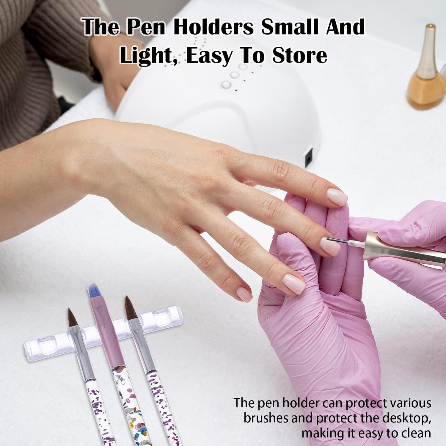 Acrylic Nail Gell Nail Makeup Brush Holder Painting Brush Pen Stand Holder 2PCS