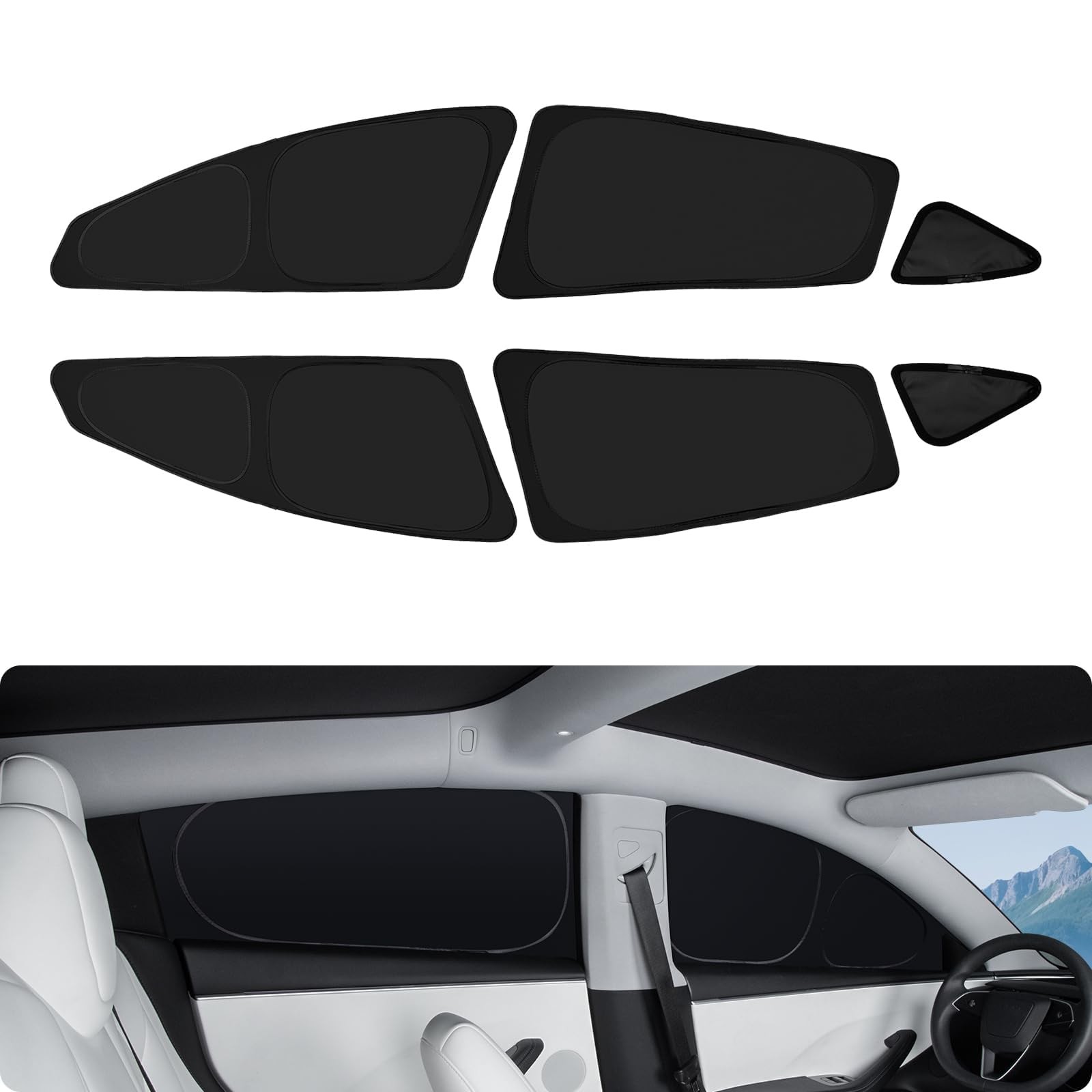 2026-2017 Tesla Model 3 Side Window Sunshade for Kids & Camping & Privacy Res...