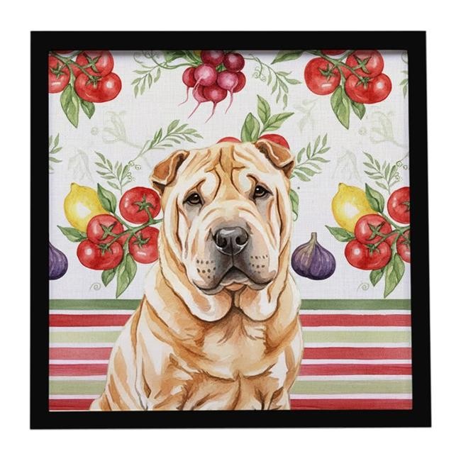 Carolines Treasures WDK8409MFP88 Unisex Red Shar Pei Vegetables Framed Metal ...