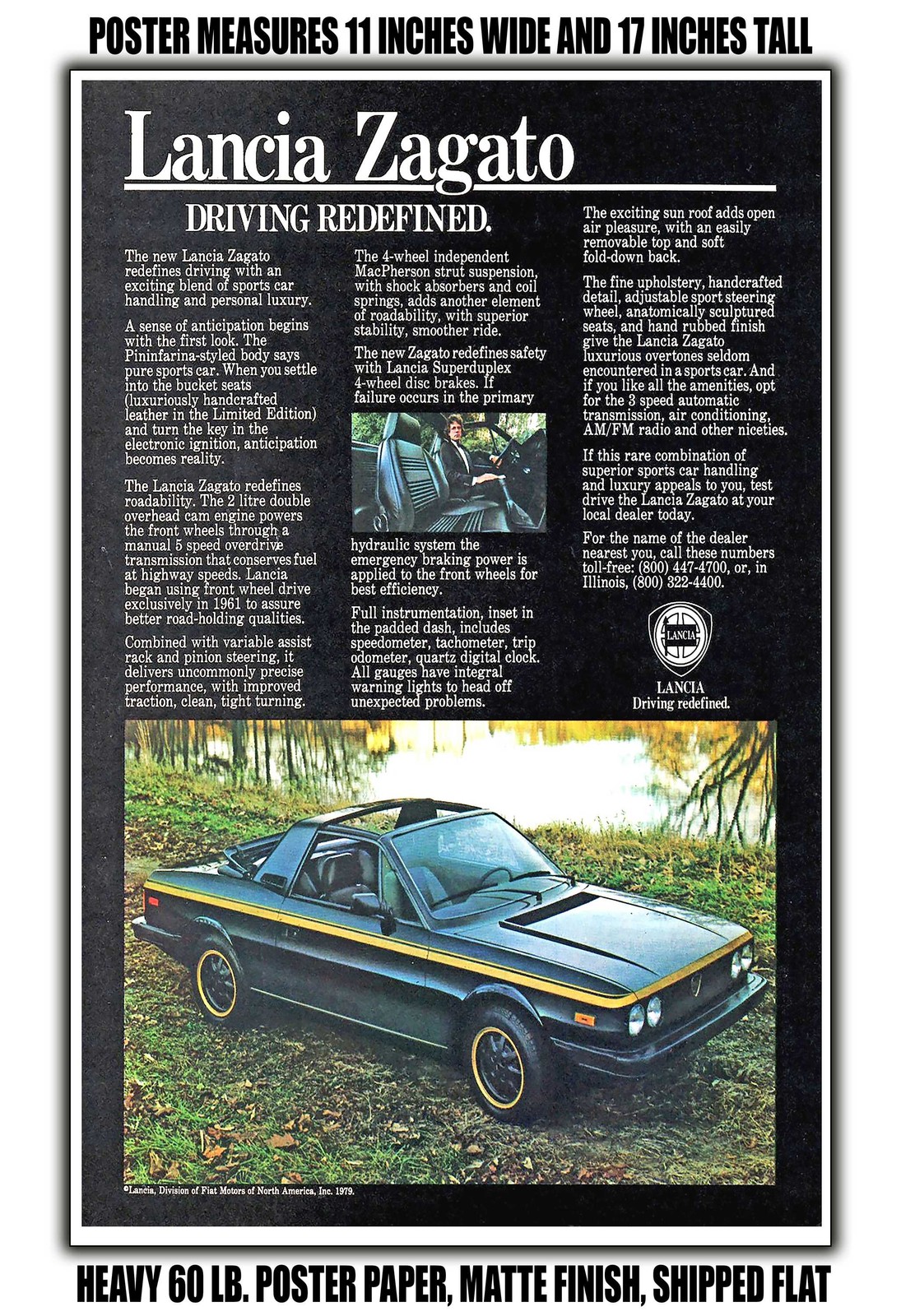 1979 Lancia Zagato Driving Redefined - 11x17 Poster