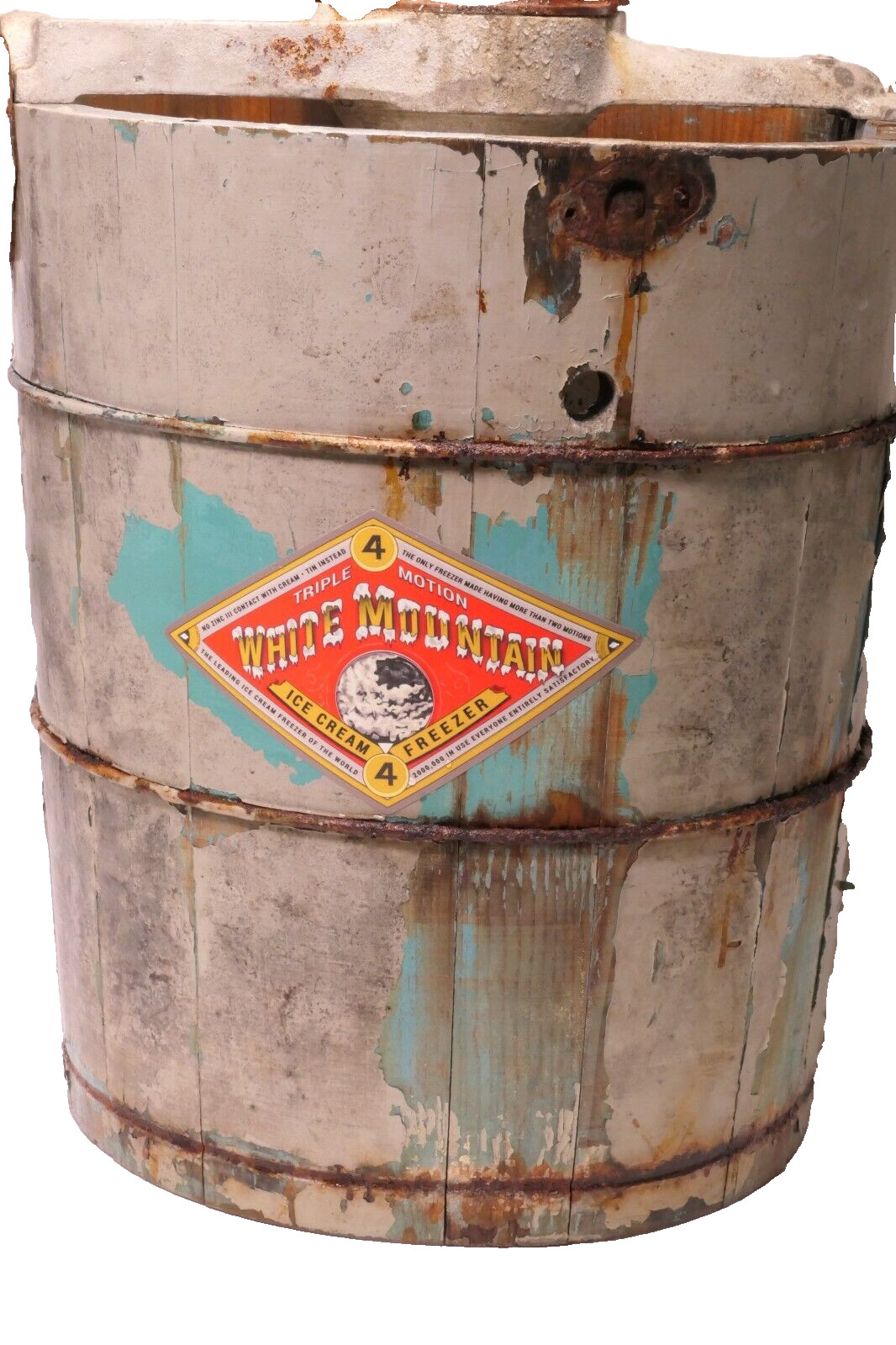 White Mountain Ice Cream triple motion Replacement Sticker Size 6.75″ × 4.25″