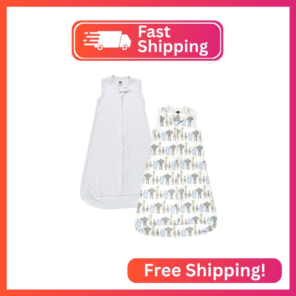 Hudson Baby Unisex Baby Interlock Cotton Sleeveless Sleeping Bag, Blue Royal Saf