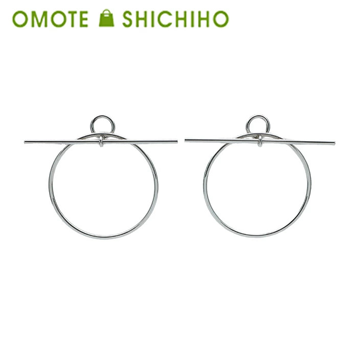 HERMES Loop chapp e MM Earrings Ag925 SV Silver Ladies Accessories Jewelry for b