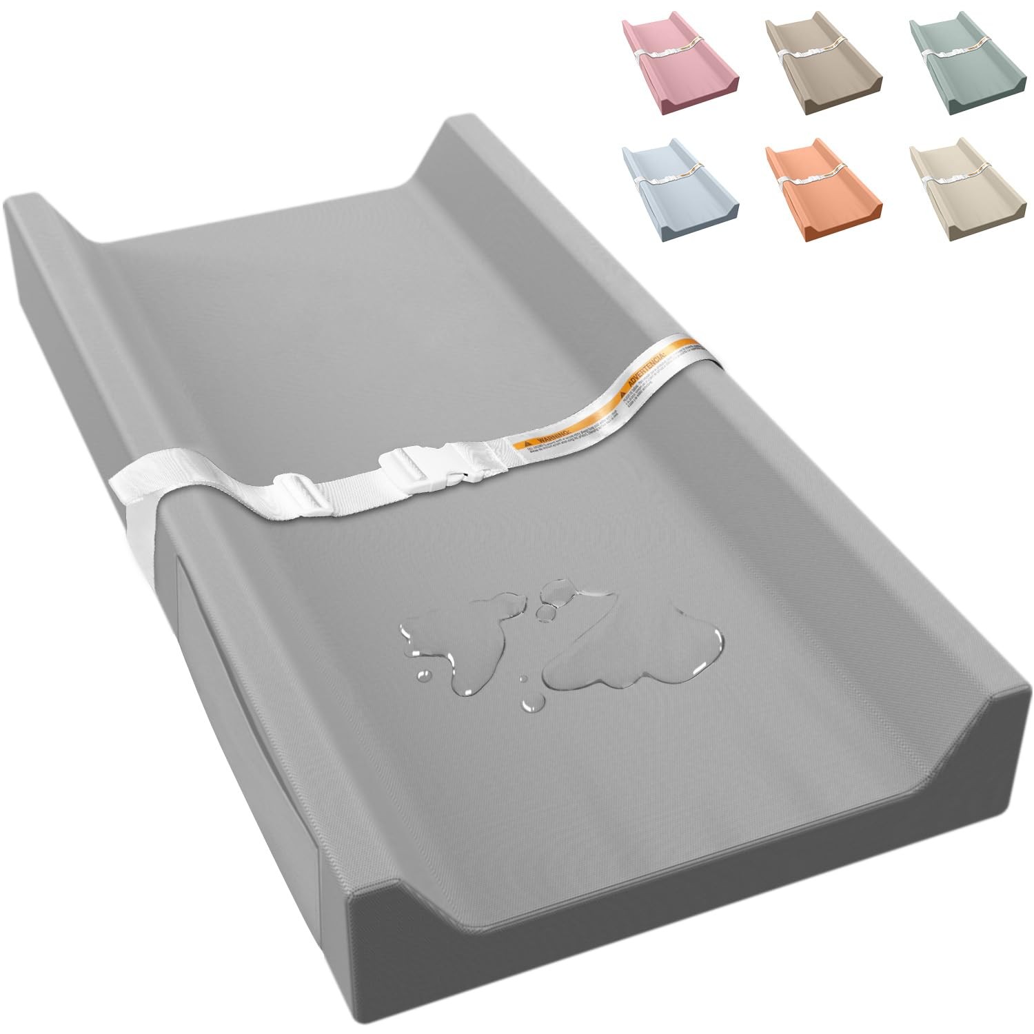 Vegan Leather Baby Changing Pad, Waterproof & Wipeable Soft Diaper Changing M...