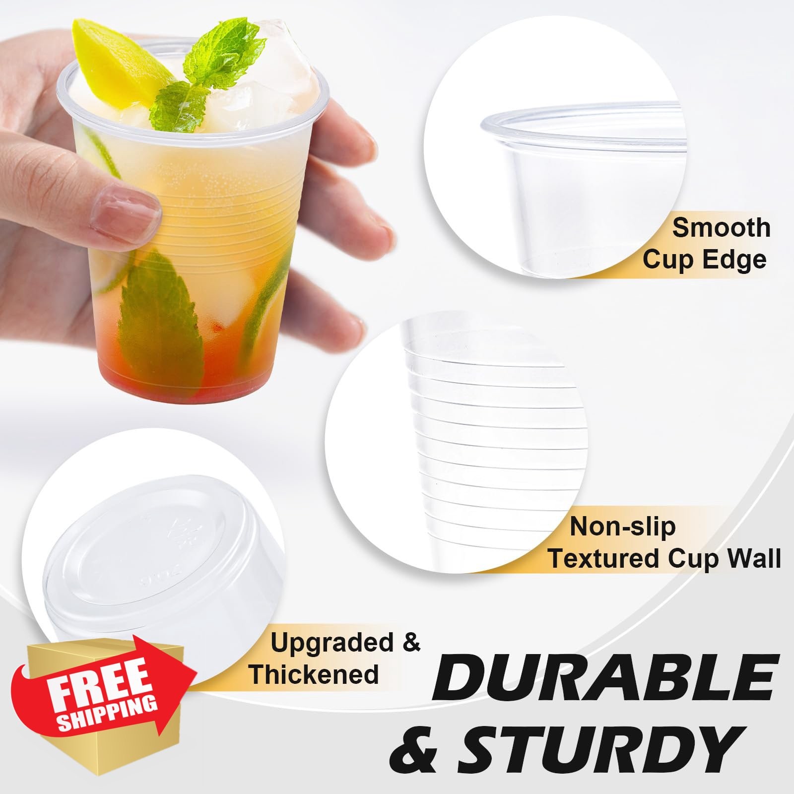 Clawsoff 600 5oz Clear Plastic Cups Small Bathroom Mouthwash Party