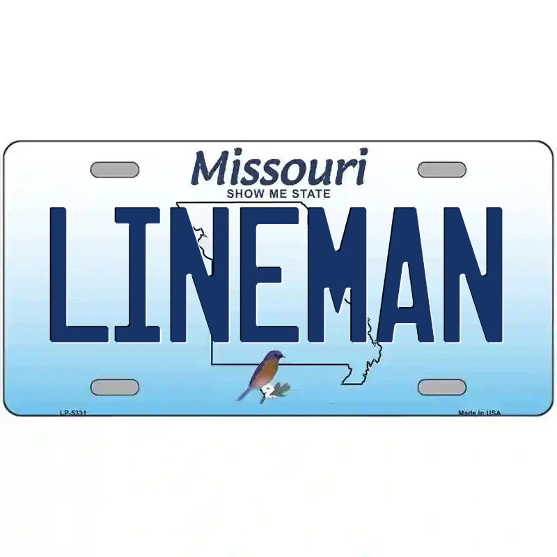 Lineman Missouri Metal Sign