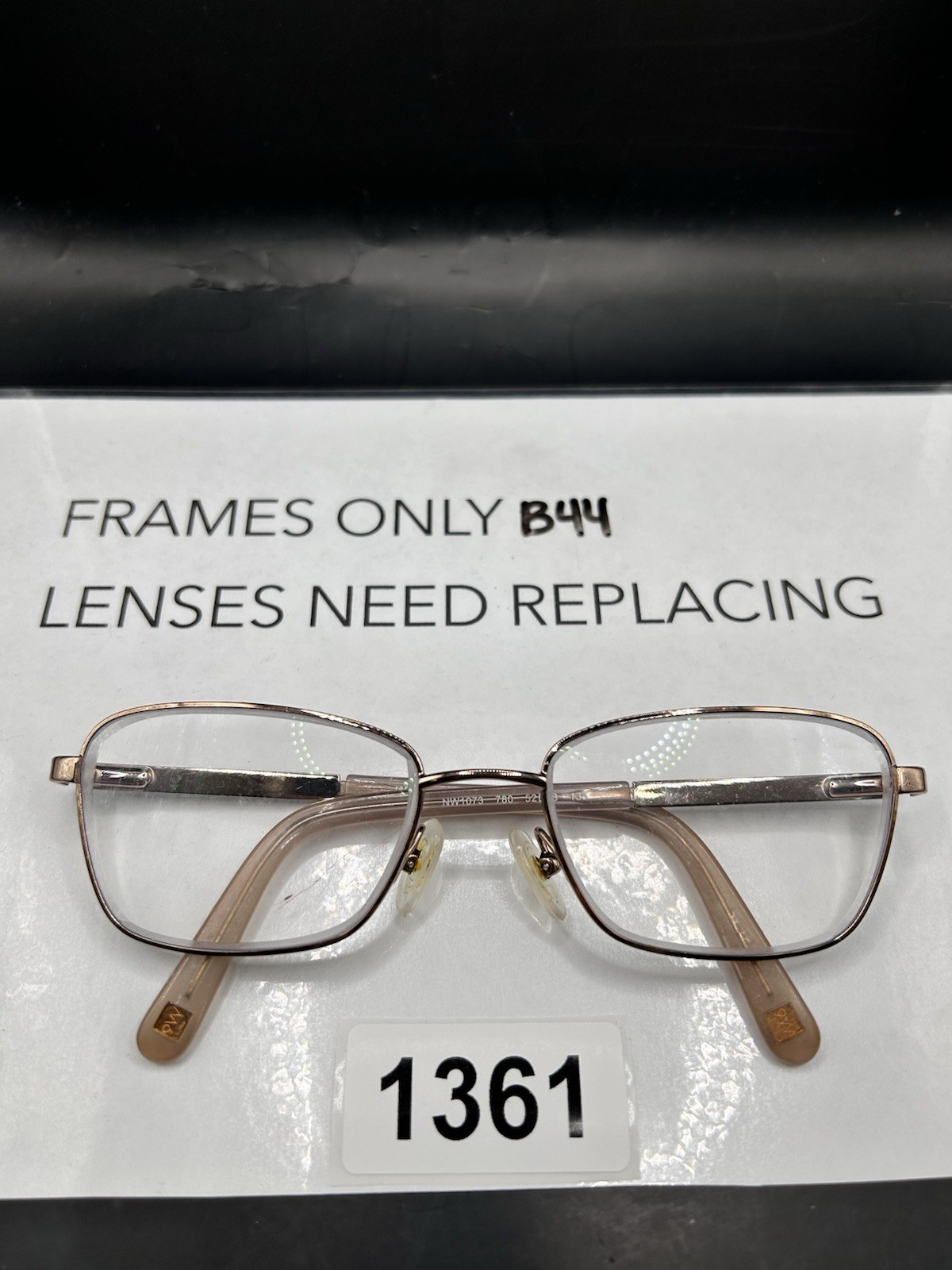 Nine West NW1073 780 Eyeglass Frames Only  52-18 135 Square/Gold Metal