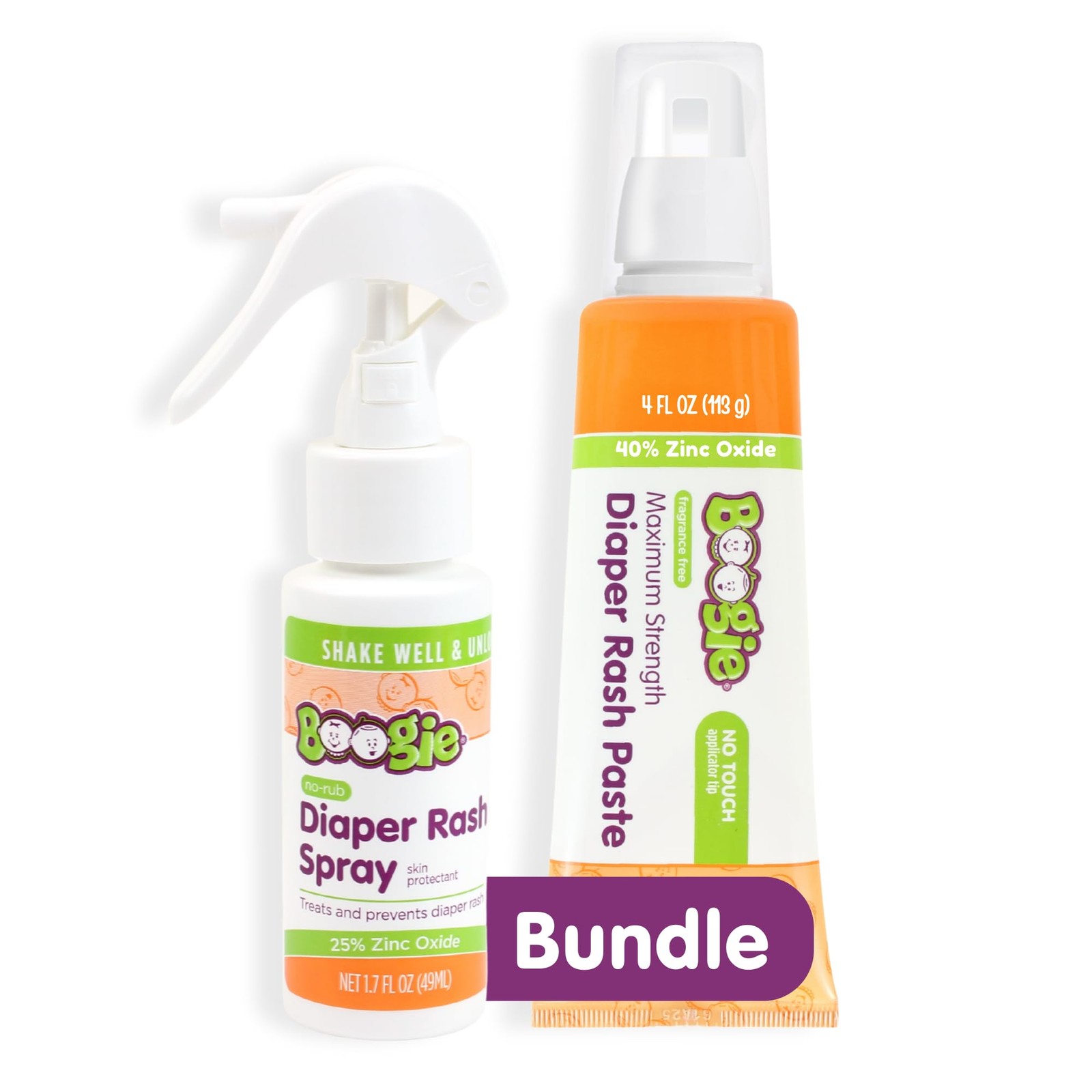 Diaper Rash Bundle 4oz Paste + 1.7oz Spray Boogie Maximum Strength Extra Tube