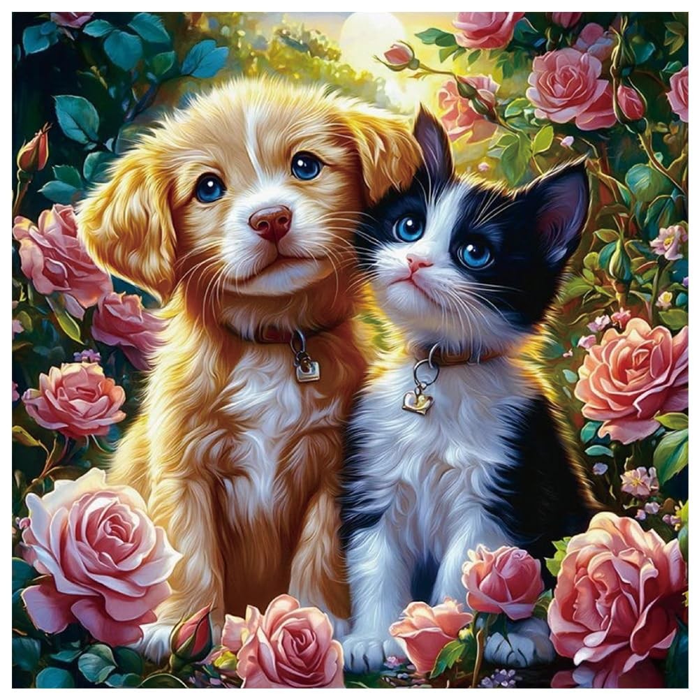 Kulvci Dog and Cat Diamond Art Painting Kits for Adults, Multicolor 