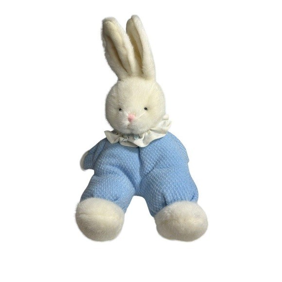 Russ Berrie Moppity Bunny Rabbit Beanbag Easter Stuffed Animal Blue Stuffie 14