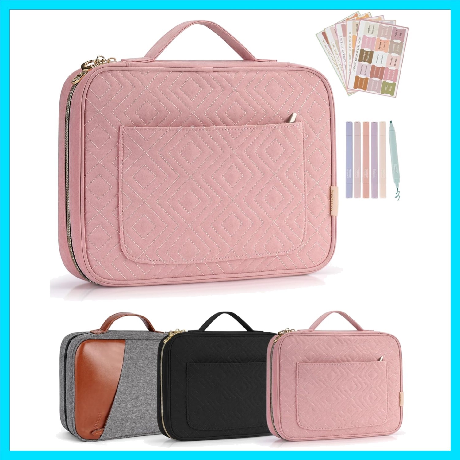 Bible Cover Case for Women, Bible Study Supplies, Bible Journaling Kit, 6 No ...