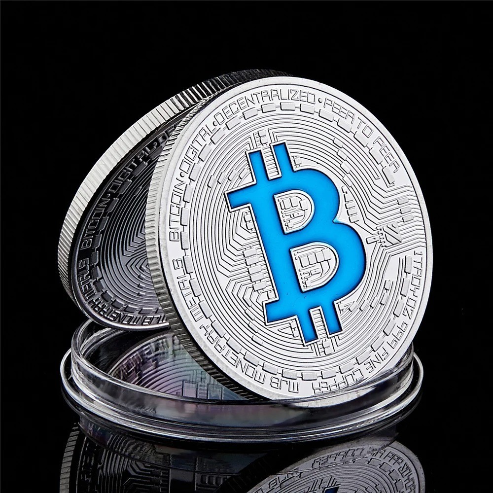 Bitcoin Collectible Coin Silver Plated Physical Casascius Bit BTC Commemorative