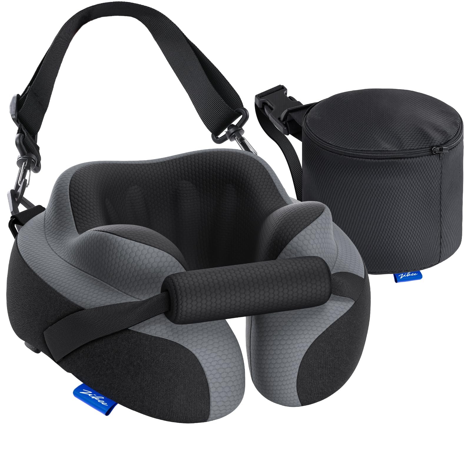 ZIKEE Ergonomic Travel Neck Pillow for Airplane Dual-Hold Design to Stabilize