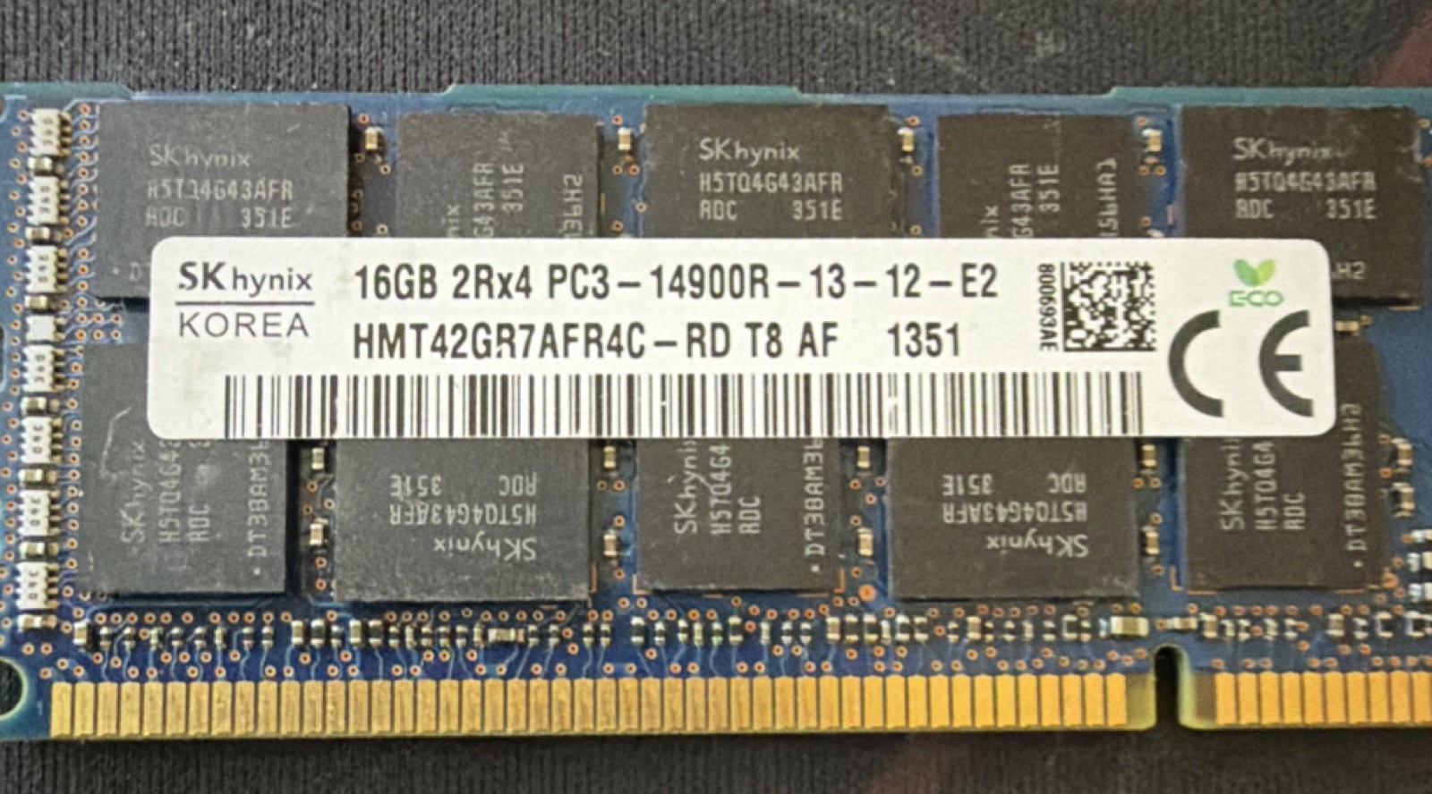 SK hynix 16GB DDR3 PC3-14900R RDIMM ECC Registered Server RAM HMT42GR7AFR4C