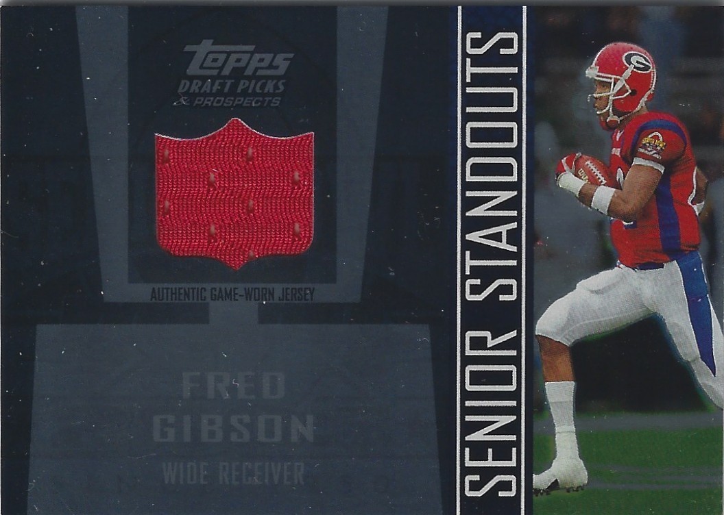 FRED GIBSON UGA GEORGIA BULLDOGS 2005 TOPPS SENIOR STANDOUTS JERSEY CARD #47/50