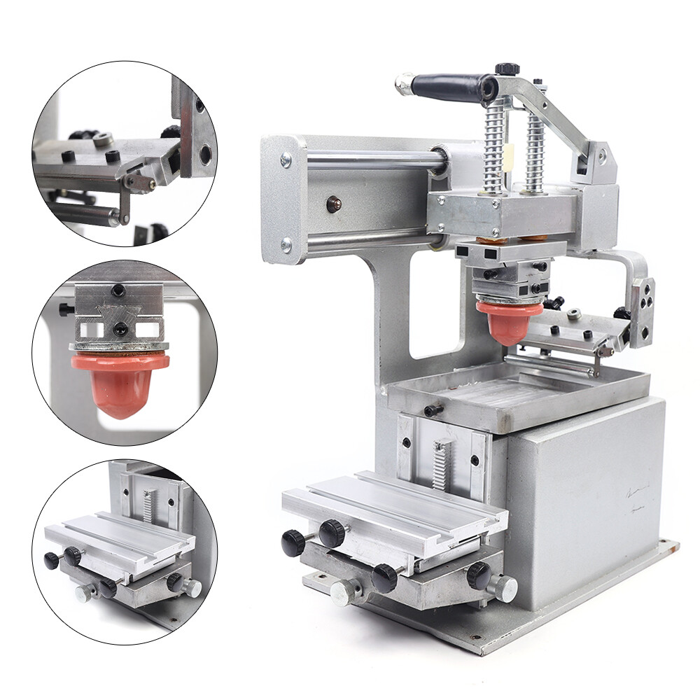 Dia. 3.5" Ink Cup Pad Printing Machine Manual Press Printer With 1 pc Rubber Pad