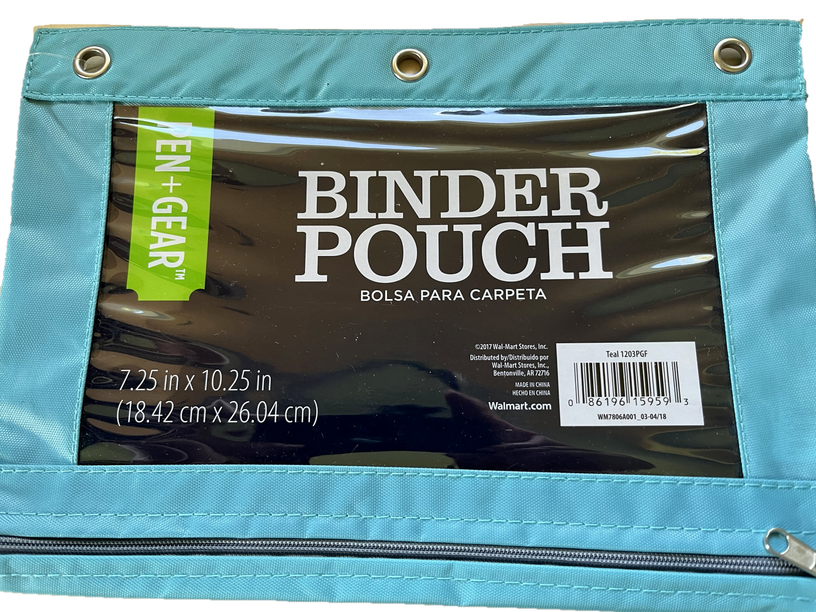 Pen Gear 3 Ring Binder Teal Pencil Pouch Zipper Nylon School Craft Organizer