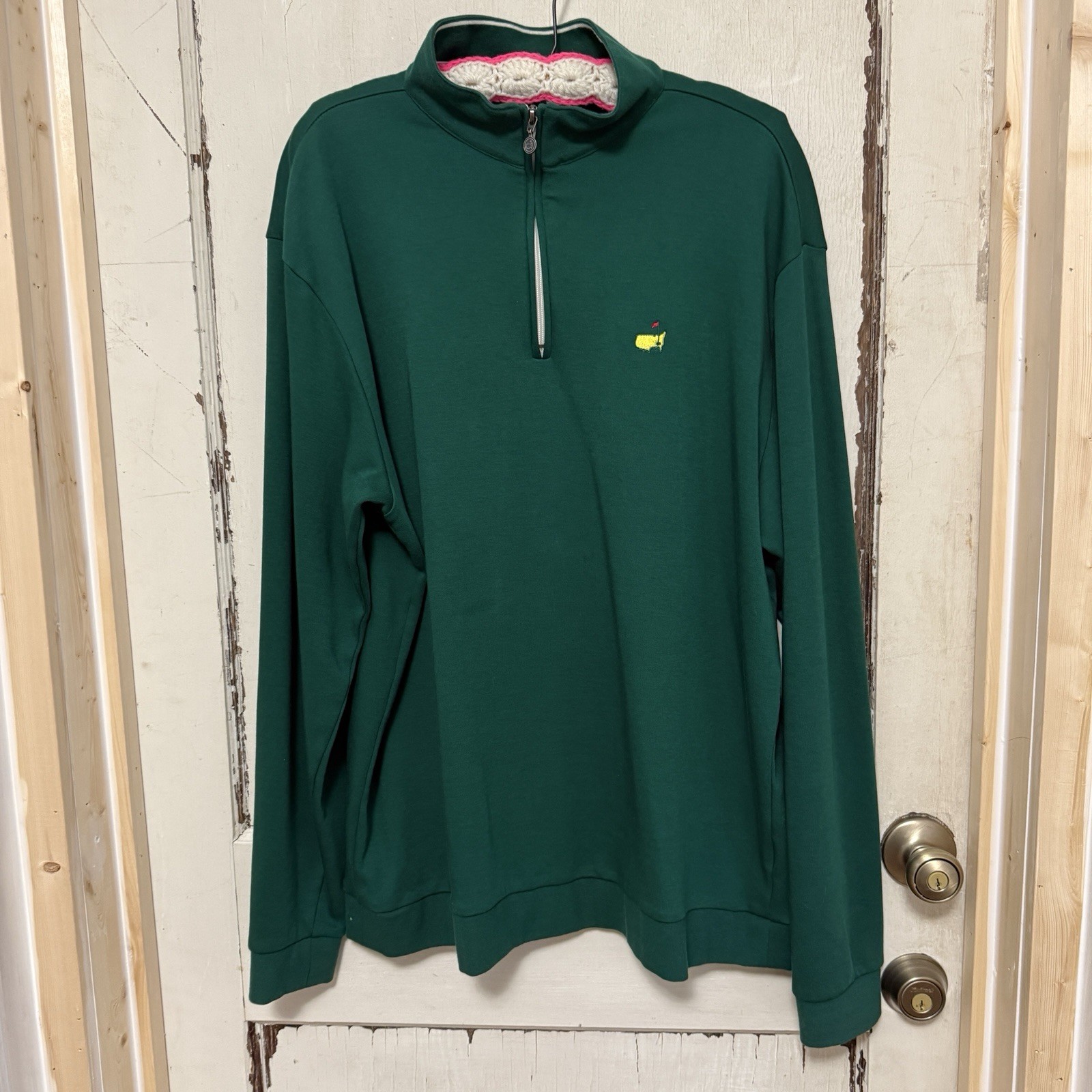 Masters Collection Men's XL Golf Green 1/4 Zip Pullover Short Sleeve