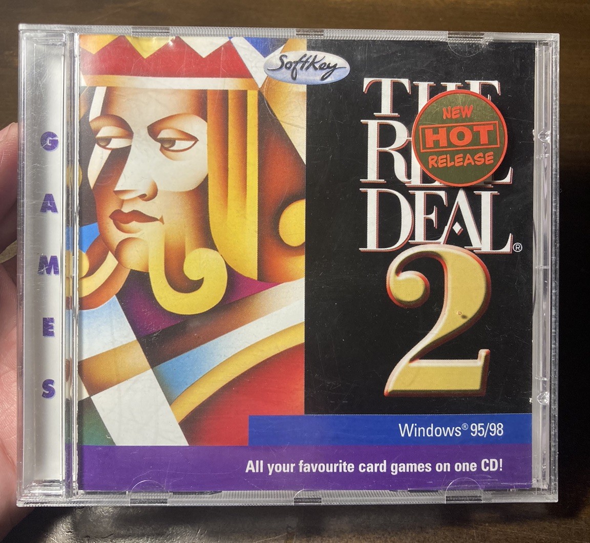 Real Deal 2: Classic Card Games PC CD-ROM VTG Computer Game Windows 95/98 Tested