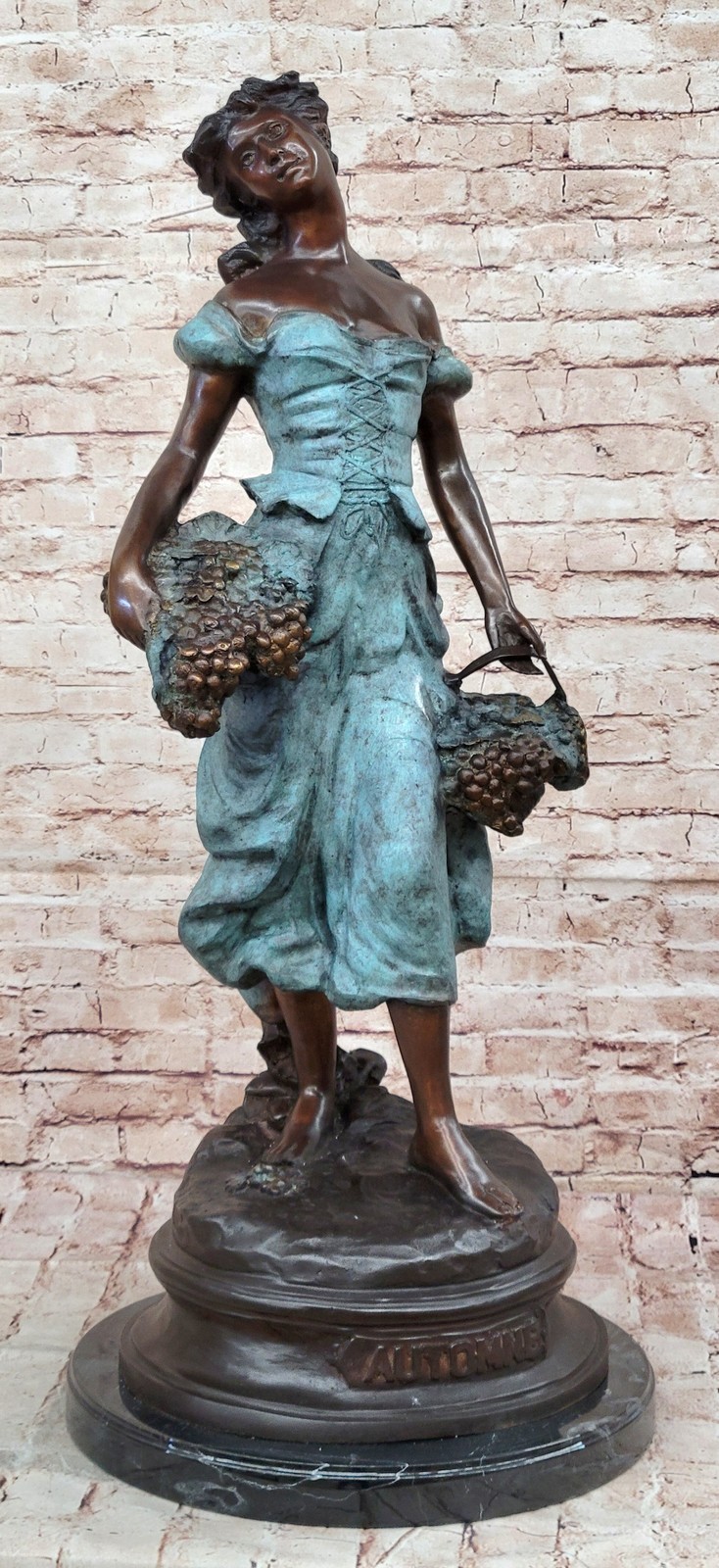 Extra Large Wine Goddess Bronze Statue Moreau Style Collectible