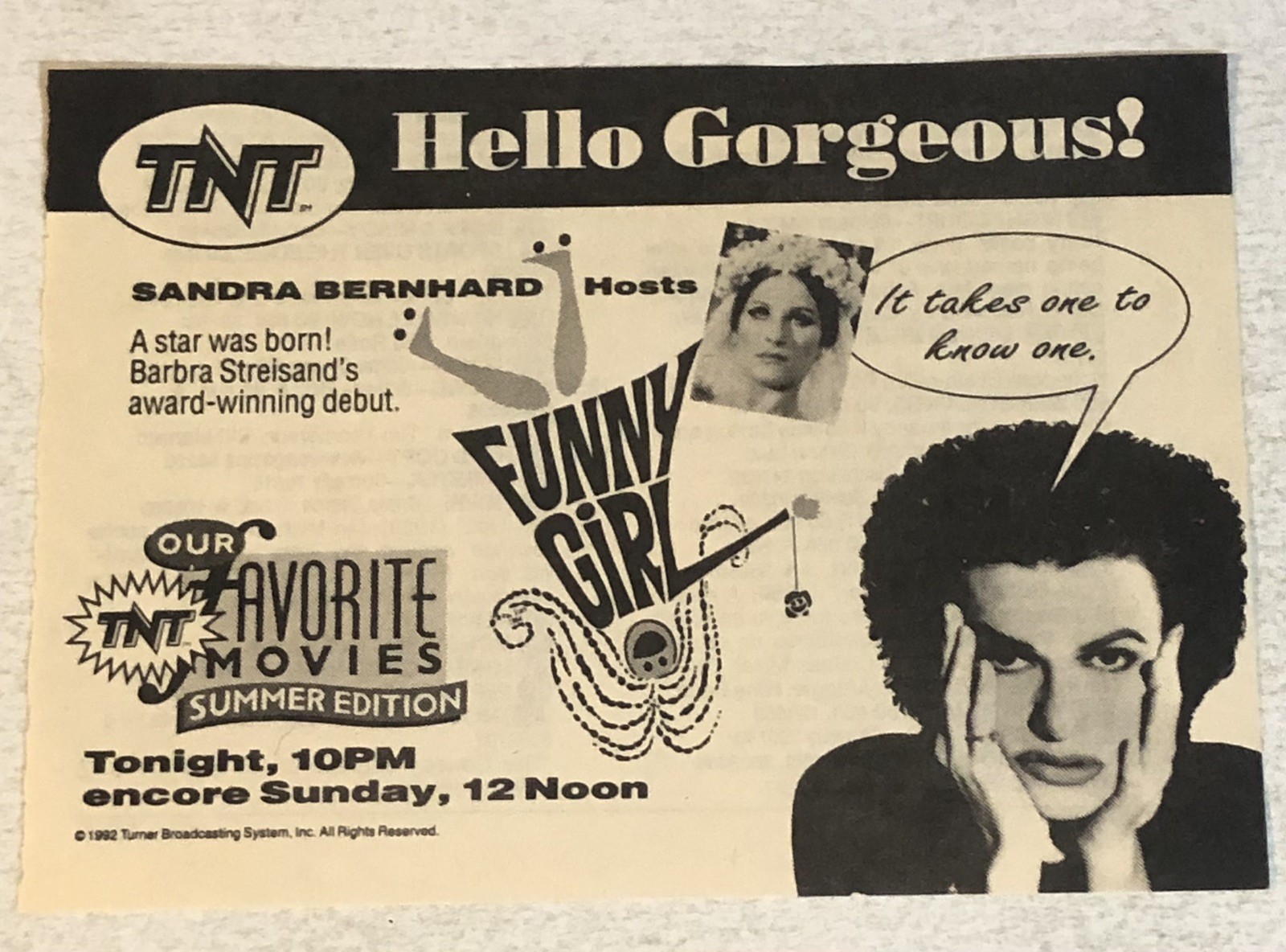 Funny Girl Movie Barbra Streisand Sandra Bernhard Vintage Print Ad Tpa27