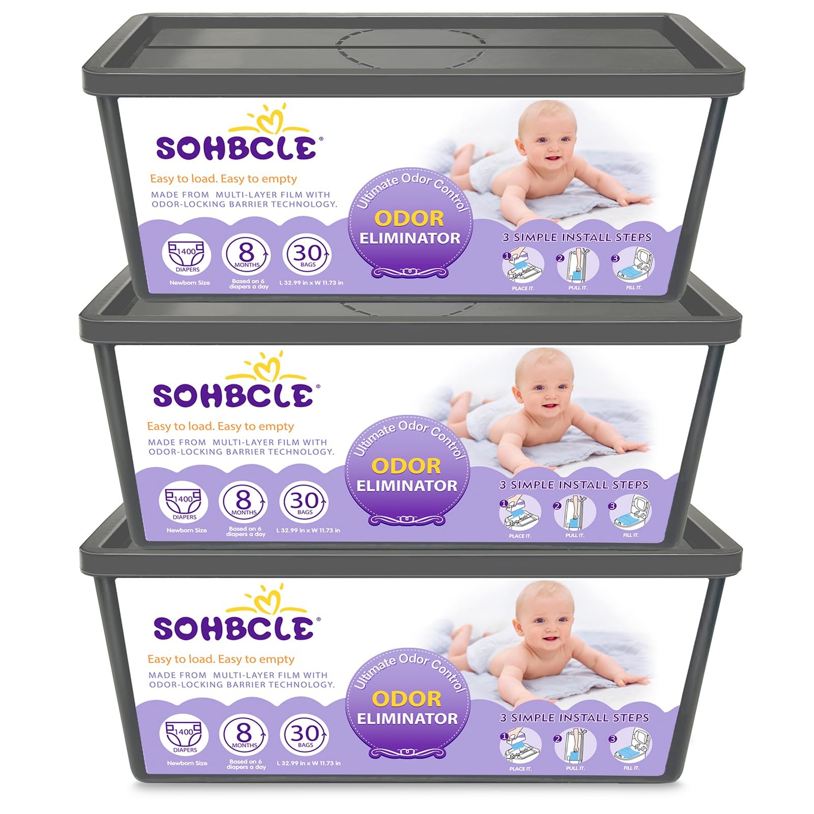 Refills Compatible with Genie Easy Roll Signature Diaper Pail and Platinum Di...