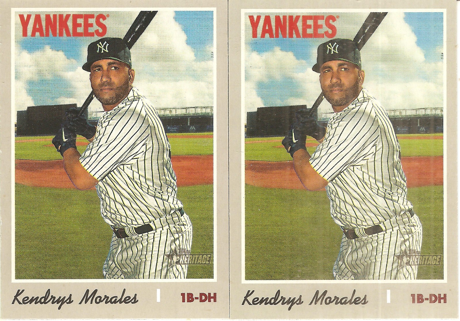 2 CARD 2019 TOPPS HERITAGE KENDRYS MORALES BASEBALL CARD LOT