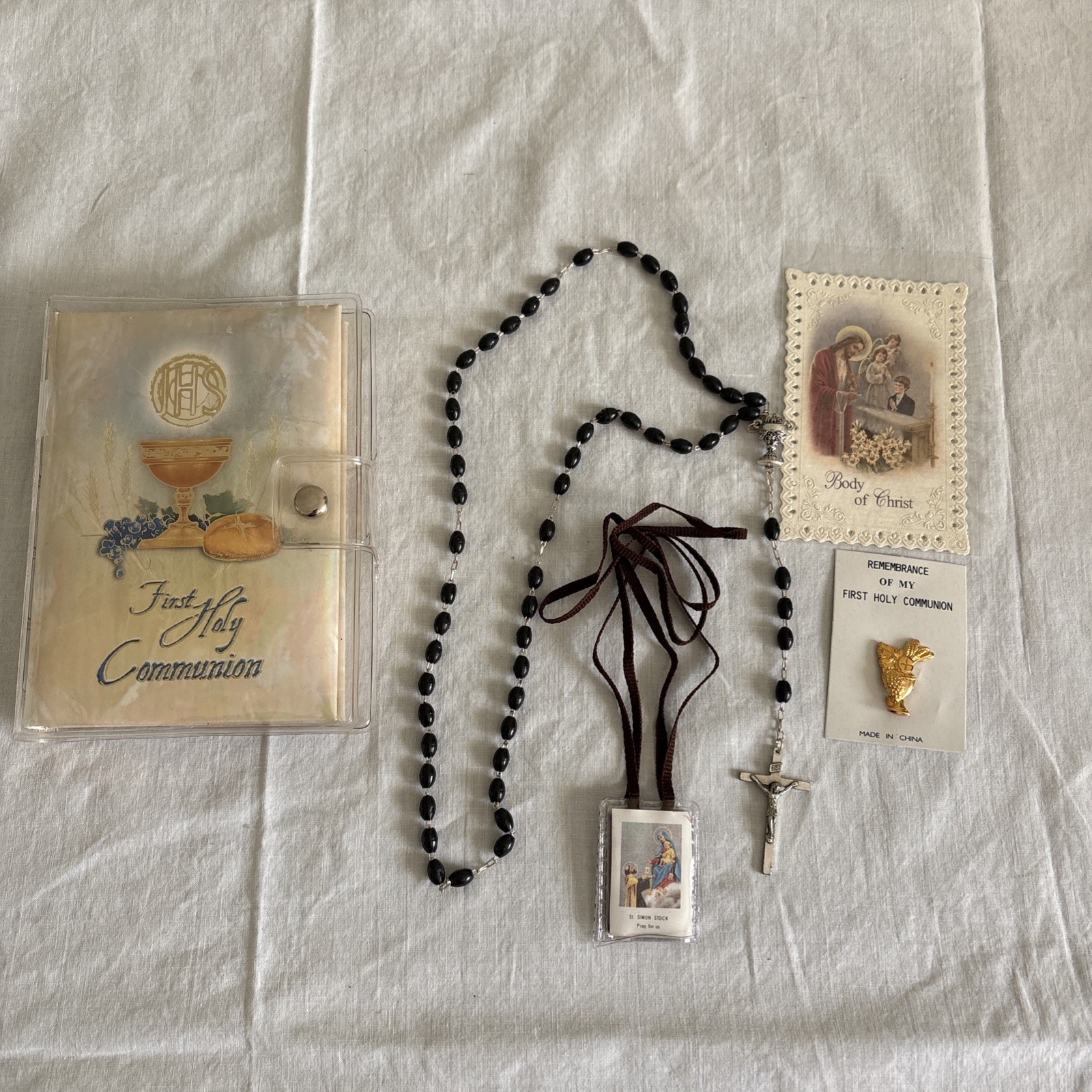 My First Holy Communion Gift Set Holy Communion Bible Rosary Plastic Cover 5Pc