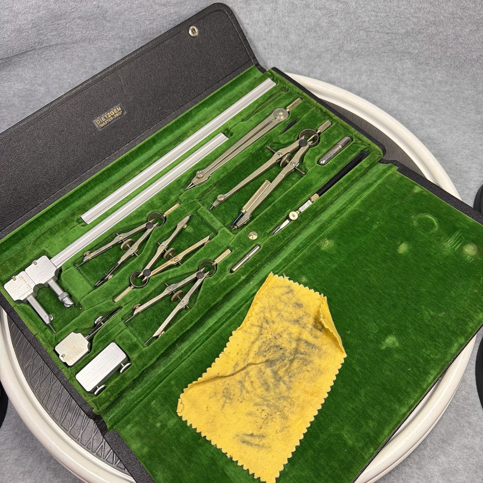 Dietzgen Master-Pro Drafting Set Compass Kit Vintage Drawing Instruments Case