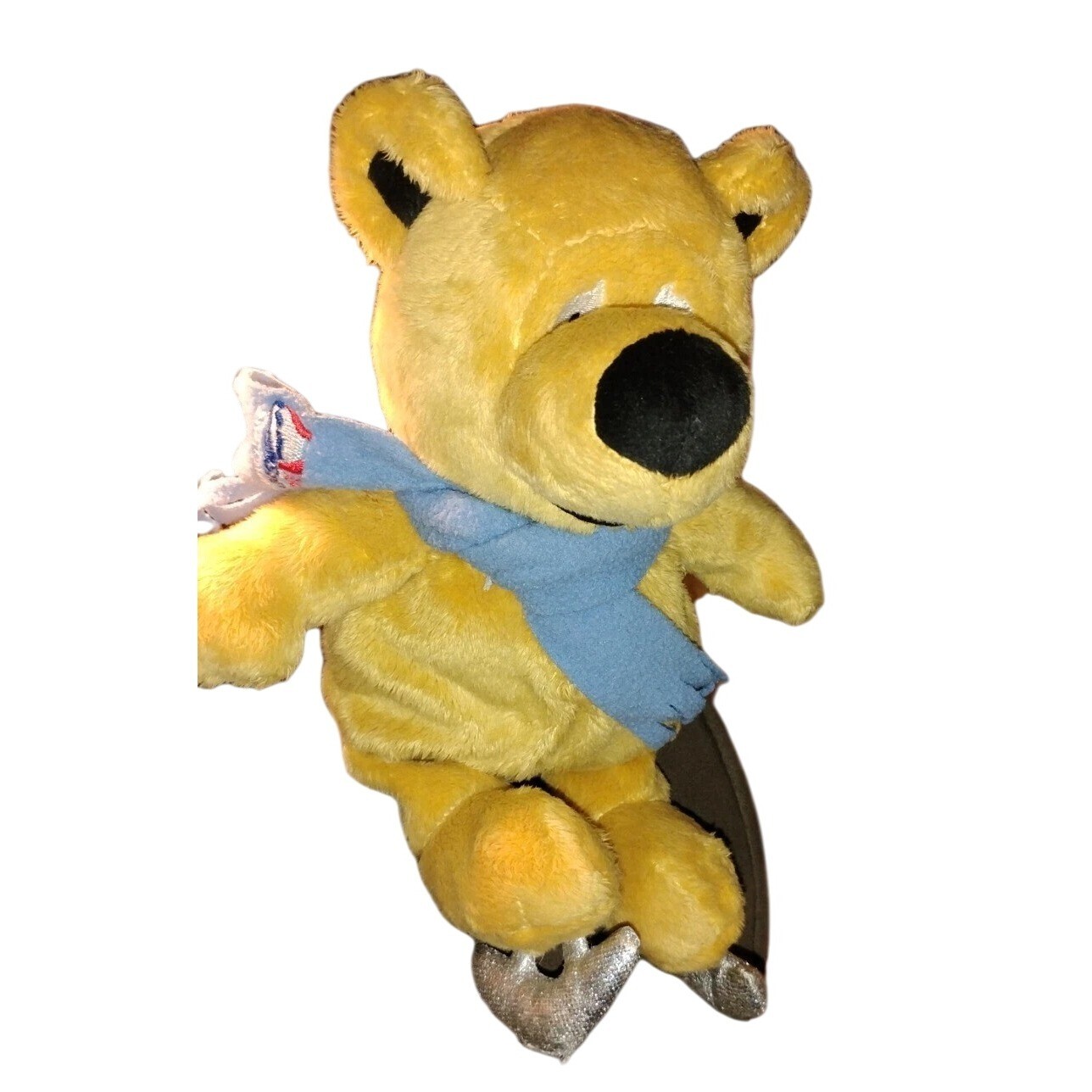 US Figure Skating Stuffed Bear Plushie Snowplow Sam scarf Very Rare HTF EUC