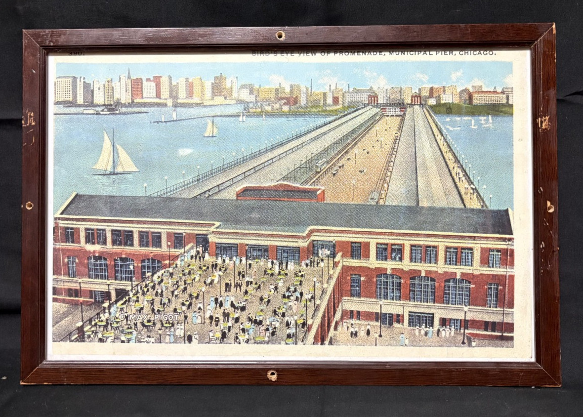 Max Rigot - Bird's Eye View of Municipal Pier Chicago - Art Print 12" x 18"