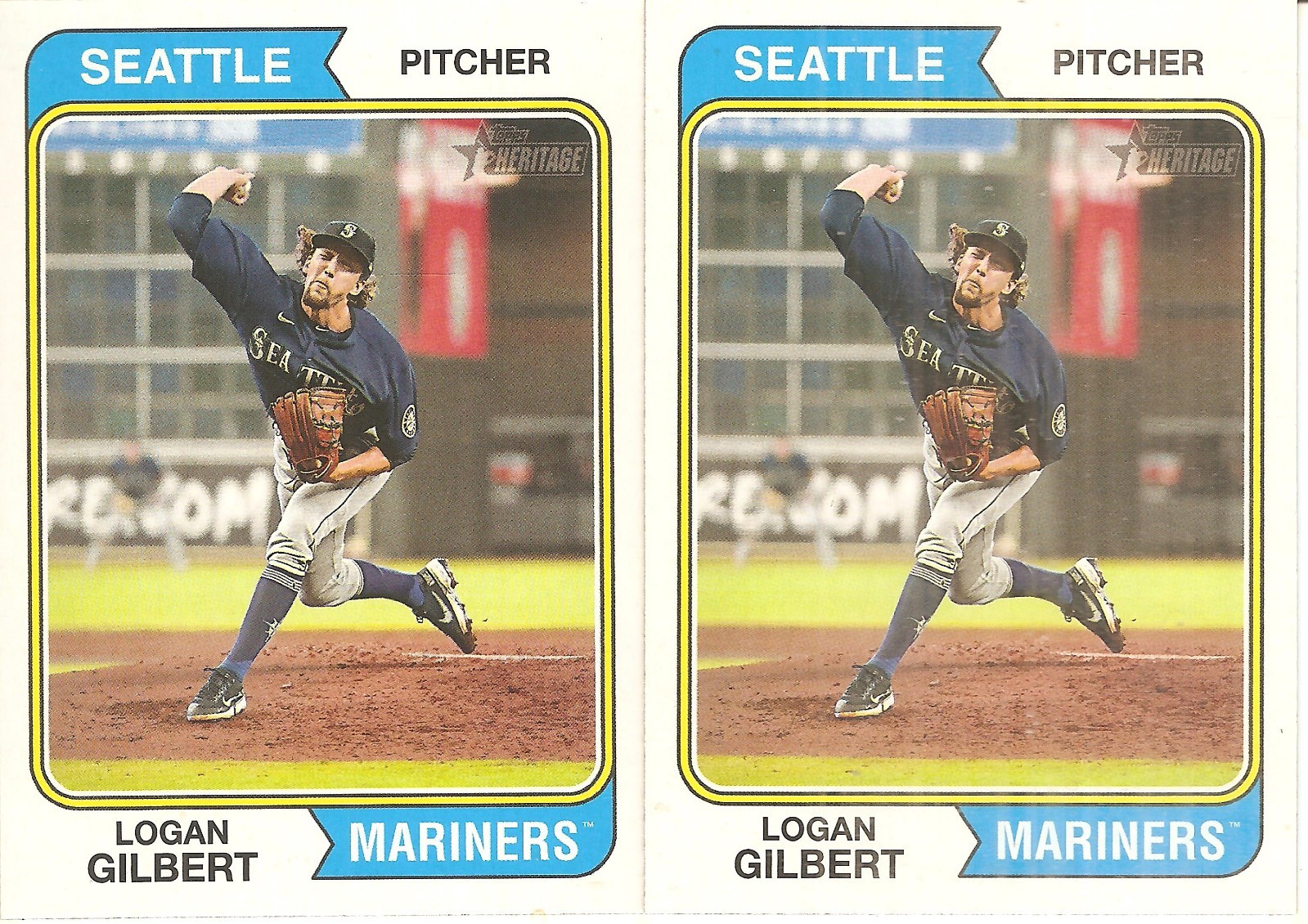 2 CARD 2023 TOPPS HERITAGE LOGAN GILBERT BASEBALL CARD LOT