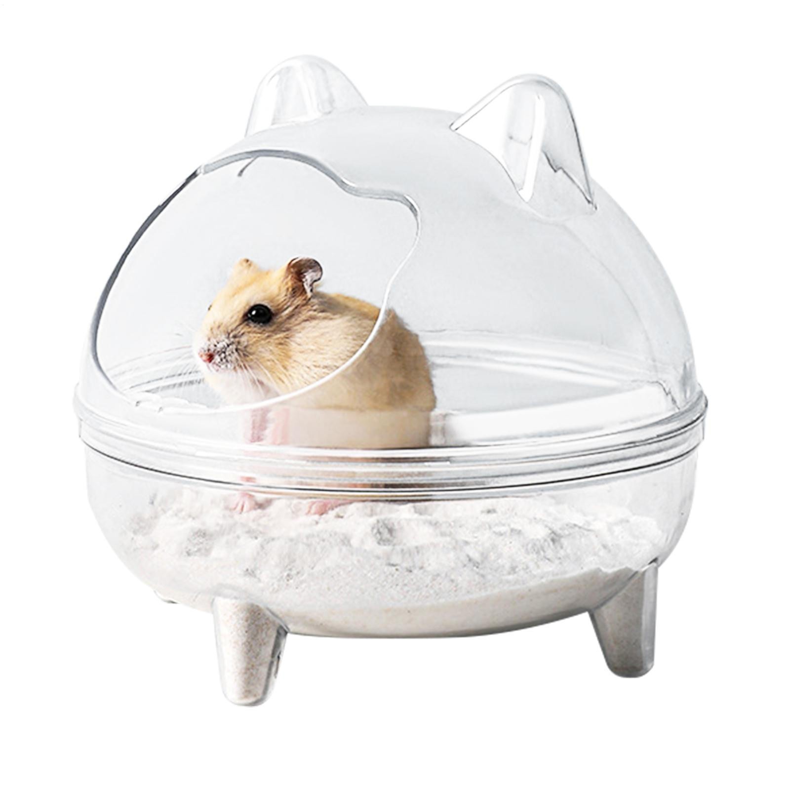 Clear Hamster Sand Bath Container Chinchilla Golden Bear Bathtub Cage