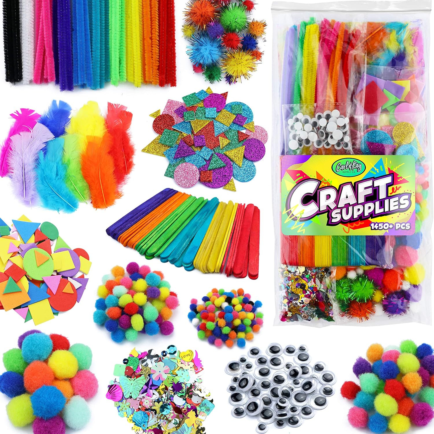 Arts and Crafts Supplies Kit for Kids - Boys and Girls Age 4 5 6 7 8 Years Old -